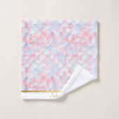JEU DE SERVIETTES TRIM EN MERMAIN BLEU ROSE LUXE (Gant de toilette)