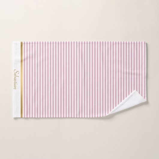 JEU DE SERVIETTES TRIM STRIPEES BLANC JOLIMENT ROS (Serviette à main)