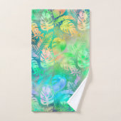 JEU DE SERVIETTES TROPICALES IRIDESCENTES HAÏIENNE (Serviette à main)