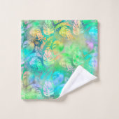 JEU DE SERVIETTES TROPICALES IRIDESCENTES HAÏIENNE (Gant de toilette)