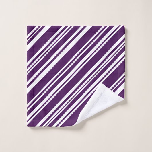 Jeu de serviettes varié violet et blanc (Gant de toilette)
