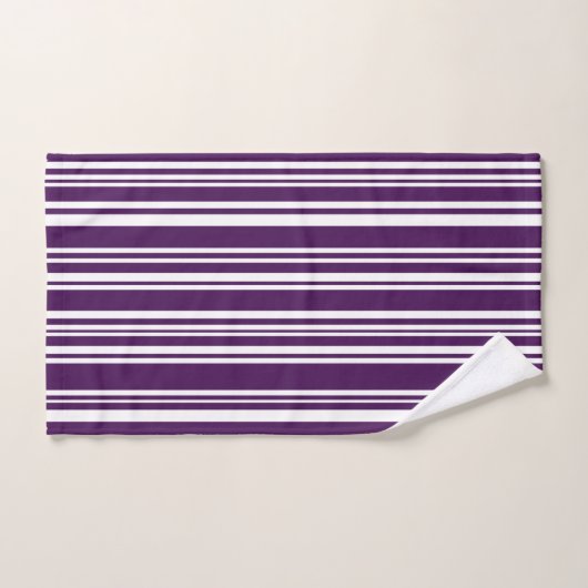 Jeu de serviettes varié violet et blanc (Serviette à main)