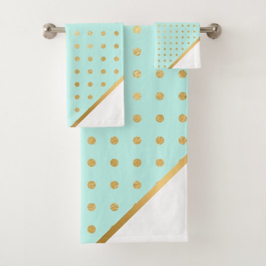 JEU DE SERVIETTES VERT AQUA LUXE (En situation)
