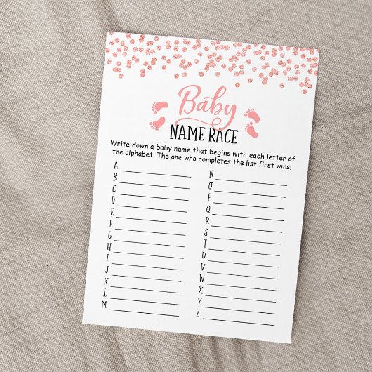 Jeu de société de nom de bébé carte de fête