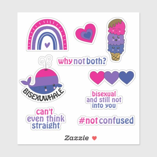 Jeu de stickers Bisexual Pride (Feuille)