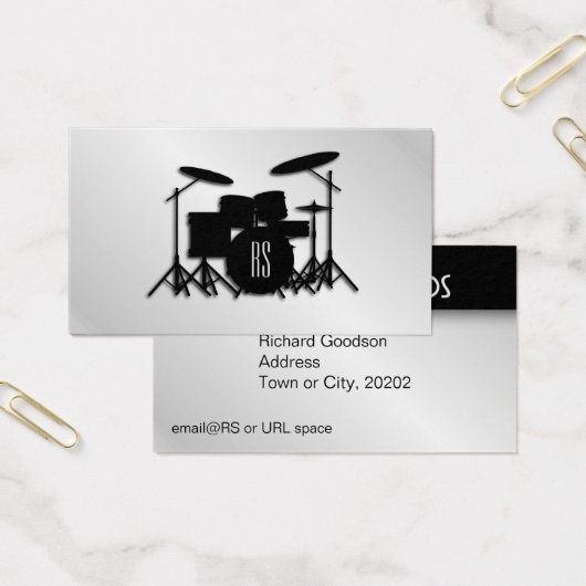 Jeu de tambour Monogramme Argent (Bureau)