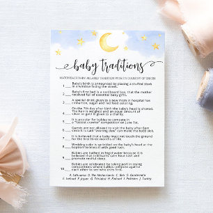 Jeu de traditions de bébé carte pour fête de Baby