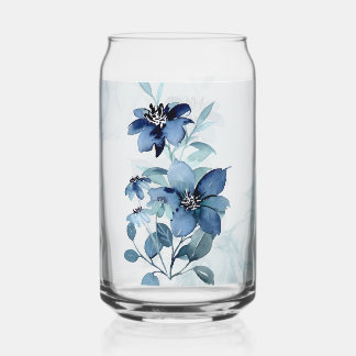 Jeu de Verre Blue Floral 2 Can