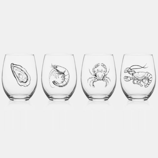 Jeu de verres de fruits de mer (Recto)