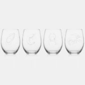 Jeu de verres de fruits de mer (Dos)