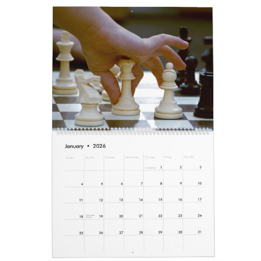Jeu d'échecs à thème 2025 Wall Calendrier cadeau (Jan 2026)