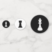 Jeu d'échecs Confetti - Cercles noirs et blancs (Devant)