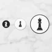 Jeu d'échecs Confetti - Cercles noirs et blancs (Derrière)