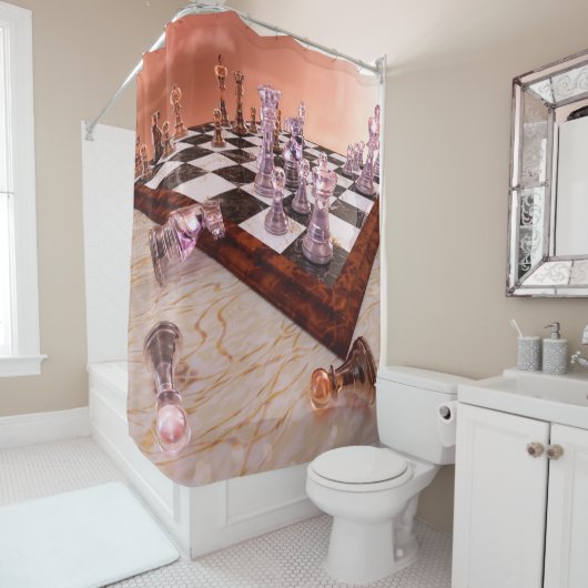 Jeu d'échecs Douche rideau (En situation)