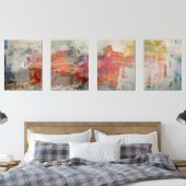 Jeu d'impression à quatre pièces Abstrait pâle (Chambre à coucher)