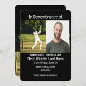 Jeu du joueur de cricket Invitation Memorial Servi (Devant / Derrière)