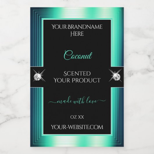 Jeu d'yeux Turquoise noir brillants Étiquette de p (Étiquettes simples)