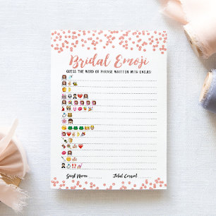 Jeu émoji nuptiale avec réponses Carte de douche n