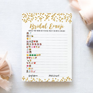 Jeu émoji nuptiale avec réponses Carte de douche n