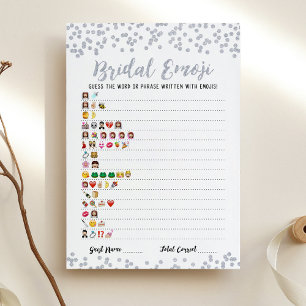 Jeu émoji nuptiale avec réponses Carte de douche n