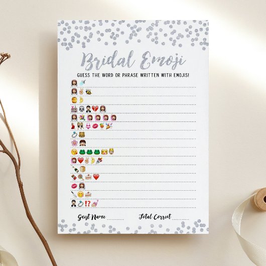 Jeu émoji nuptiale avec réponses Carte de douche n
