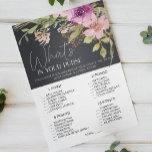 Jeu Floral Rose Dusty Qui Est Dans Votre Purse<br><div class="desc">What's In Your Purse jeu de douche nuptiale. Aquarelle rose roux et fleurs violettes sur un arrière - plan de charbon de bois. Les articles correspondants pour compléter votre collection d'événements sont disponibles dans notre boutique Zazzle!</div>