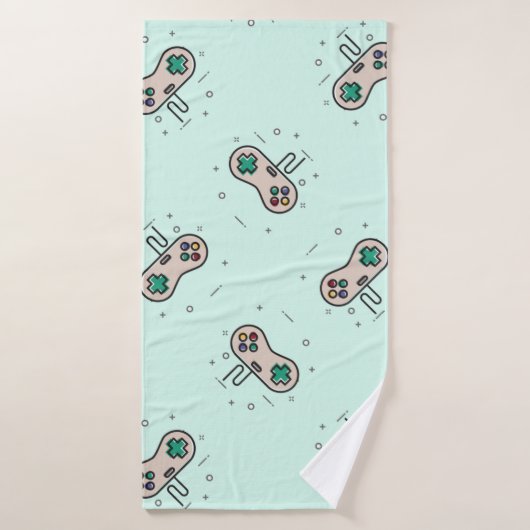 Jeu gris joystick sur bleu (Serviette de bain)