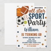 Jeu Jour Sports Anniversaire Invitation (Devant / Derrière)