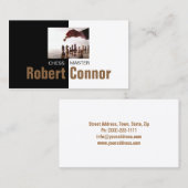 Jeu maître d'échecs Carte de visite noir et blanc (Devant / Derrière)