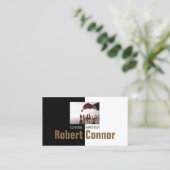 Jeu maître d'échecs Carte de visite noir et blanc (Debout devant)