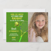 Jeu Match Tennis Anniversaire Invitations photo (Devant)