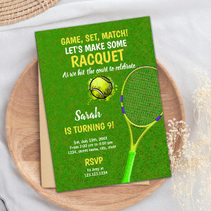 Jeu Match Tennis Invitations Anniversaire