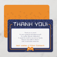 JEU MODERNE MERCI Bar Mitzvah bleu marine orange