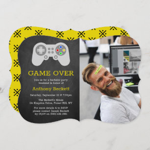 Jeu moderne sur photo Bachelor Party Invitations