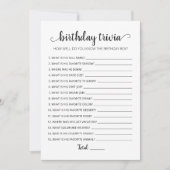 Jeu modifiable Anniversaire Trivia Carte fête d'an (Devant)