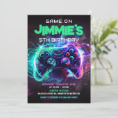 Jeu modifiable sur invitation de fête du 5e annive (Debout devant)