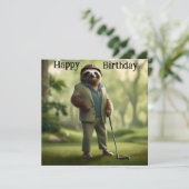 Jeu On : Sloth Golf Player Carte d'anniversaire pl (Debout devant)