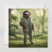 Jeu On : Sloth Golf Player Carte d'anniversaire pl (Dos)