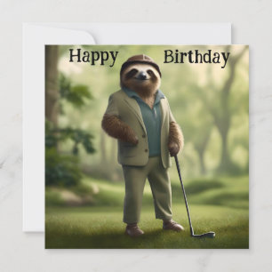 Jeu On : Sloth Golf Player Carte d'anniversaire pl