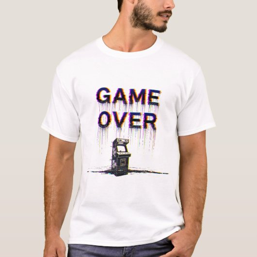 Jeu Over - T-shirt Retro Pixel Art Arcade (Devant)