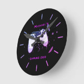 Jeu personnalisé DEN Gamers Mur Horloge Neon (Angle)