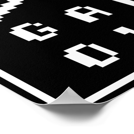 Jeu Plus 8 Bits Crossbones Crâne Pixel Poster d'Ar (Coin)