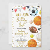 Jeu sportif Anniversaire Invitation (Devant)