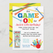 Jeu Sur Arcade Bowling Party Invitation (Devant / Derrière)