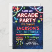 Jeu Sur Arcade Party Anniversaire Invitation (Devant)