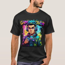 Jeu sur Glitch T-Shirt Retro Neon Gamer Tee