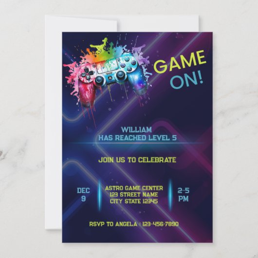 Jeu Sur Invitation Anniversaire (Devant)