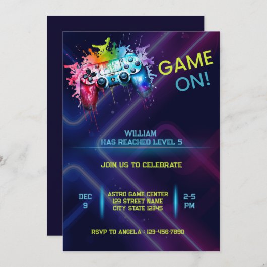 Jeu Sur Invitation Anniversaire (Devant / Derrière)