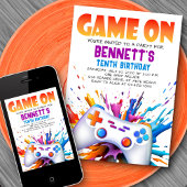 Jeu Sur Invitation Colorée Anniversaire