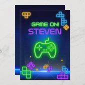 Jeu sur invitation de joueur néon vert, bleu, jaun (Devant / Derrière)